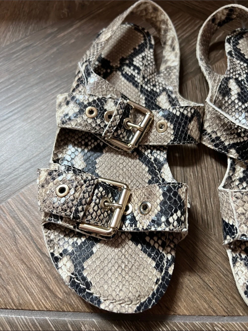 Jamie Haller Double Buckle Sandal snake-effect leather sandals